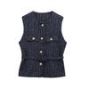 Atacado de Roupas Femininas de Comércio Exterior de Estilo Europeu e Americano Transfronteiriço Aliexpress Novo Colete Texturizado Pronto com Cinto