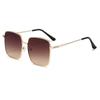Nuevas Gafas de Sol Cuadradas Simples de Montura Grande Celebridad de Internet Metal Retro Gafas Estilo Coreano Lisas Anti-Uv