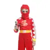 B0020 em estoque Roupas de ninja abade infantil dragão de fogo batalha com máscara dança do fogo macacão/máscara de cabeça/cinto de sombra