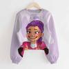 K-Pop Novo Moletom Pulôver de Gola Redonda Ultracurto para Meninas Primavera e Outono Kawaii Infantil Top de Mangas Compridas Fornecimento
