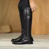 Nueva colección otoño e invierno 2026: botas altas hasta la rodilla para mujer, botas de montar, estilo retro de moda, botas de caña alta con tachuelas, botas de ciclismo a la moda