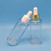 Venta Directa de Fábrica de Botellas Transparentes de Fondo Grueso y Hombro Plano, Botellas de Loción de 60ml, Botellas de Vidrio con Gotero para Aceites Esenciales y Botellas para Tónico