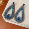 Pendientes de Gota de Agua Huecos de Circonia Transfronterizos Europeos y Americanos, Pendientes de Botón de Moda Tendencia Nicho, Pendientes Versátiles Exagerados Vintage