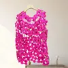 Estilo Verano 2025 Nuevo Diseño Camisa de Encaje Soluble en Agua Blusa Holgada Chaleco Chaqueta de Moda Chaleco con Abertura Chaleco para Mujer