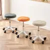Taburete bajo con polea, altura ajustable, rueda giratoria, asiento redondo, adecuado para salones de belleza, uso doméstico, salones de uñas y aplicaciones giratorias; nuevo modelo