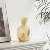 Daxiu Home Vaso de Vidro Âmbar Jade Fenton para Sala de Modelo Sala de Estar Decoração de Casa