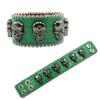 Pulsera de calavera transfronteriza europea y americana con hebilla de diamantes de imitación, diseño original, joyería personalizada de cuero PU con diamantes