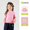 [Ganhe US$ 5 de desconto ao comprar 2 itens] Camiseta de Manga Longa Dudu's Girls para Outono, Roupa Infantil Moderna para Meninas