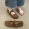 Encuentro Primero Zapatos Planos Mary Jane de Punta Baja Estilo Francés de Temporada, nueva colección otoño 2025, planos exquisitamente elegantes y que estilizan