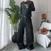 Camiseta retro de rayas negras y grises estilo callejero americano 26AW para hombre, de manga larga, hombros rectos, cuello redondo, corte ajustado, camiseta básica agradable para la piel