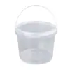 Venta al por mayor de fábrica Cubo redondo de PP de grado alimenticio de 2.5L Cubo de plástico multifuncional para ingredientes de té de burbujas, repostería, bocadillos saludables y frutos secos