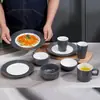 Plato para buffet de hotel de melamina plato plato plato imitación porcelana plástico comercial plato redondo para buffet comida occidental plato plano plato para plato frío plato para filete