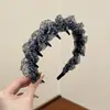 Diadema de Organza con Estampado de Leopardo para Mujer, Corona Alta, Antideslizante, Accesorio para el Cabello, Mayoreo