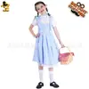 Fantasia de princesa azul para cosplay de menina fantasia de palco para crianças adereços fantasia baile de máscaras