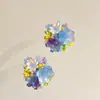 Pendientes de Flor Dulce Hechos a Mano con Perlas, Atmósfera de Verano de Yu Shuxin, Pendientes Blancos Dopamina para Vacaciones