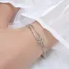 Pulsera de Cadena de Nudo Geométrico Ancient Cat Ning Moda Japonesa y Coreana Combinación Total Estudiante Femenina Regalo Sentido del Diseño Pulsera Kink