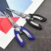 Venta al por mayor del fabricante Pinzas para señuelos de acero inoxidable Tijeras de pesca multipropósito Pinzas de pesca de boca curva Dispositivo de control de peces Tijeras para sedal Pinzas para quitar anzuelos