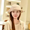 Chapéu elegante de feltro de lã estilo Hepburn francês, chapéu de pescador retrô feminino outono/inverno, chapéu de aba quente para atividades ao ar livre