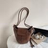 Bolsa Saco Estilo Coreano Estilo Estrangeiro para Mulheres 2025 Outono Nova Moda Cor Pura Textura Grande Capacidade Ombro Único Transversal