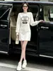 Vestido casual 2026 nuevo modelo para mujer, estilo primavera y otoño, elegante, adelgazante, de alta gama, moda europea, vestido tipo sudadera estiloso