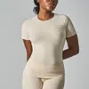 Camiseta Manga Curta Skim Kardashian Feminina Cintura Marcada Esportiva Elástica Slim Roupa de Yoga Top Hot Girl Fitness Transfronteiriço