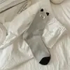 Calcetines de Gato Manzana Caricatura Estilo Coreano para Mujer Calcetines Verticales de Longitud Media Ins Tendencia Estilo Japonés Lindos Calcetines Estilo Universitario para Primavera y Otoño