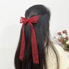 Horquilla de lazo con flores de encaje para mujer, horquilla para la parte posterior de la cabeza con temperamento francés, sencilla, combina con todo, joyería para el cabello rojo de red