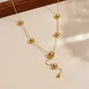 Moderna y Única, Exquisita y Simple, Larga Cadena de Acero Inoxidable en Forma de Y con Colgante de Flor de Rosa Incrustada de Diamantes