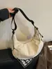 Bolsa ligera estilo coreano, bolsa impermeable tipo dumpling de nailon, adecuada para estudiantes, uso casual, para ir al trabajo y uso al aire libre; se puede llevar como bolso de hombro o bolso cruzado, tanto para hombres como para mujeres