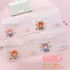 Bolsa de Arquivo A4 com Estampa de Desenho Animado, Bolsa Transparente Espessada para Documentos, Pasta Organizadora para Lição de Casa e Provas de Estudante