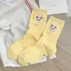 Calcetines de felpa estilo coreano para mujer en otoño e invierno, cálidos calcetines flockeados de animales de dibujos animados para mujer, calcetines dulces y lindos de oso sin costuras de media pantorrilla