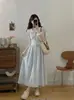 Vestido de Muñeca Dulce Francés de Moda para Mujer 2026 Verano Cintura Ajustada Adelgazante Elegante Vestido de Longitud Media para Mujer