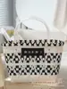 Bolso de Hombro Tejido a Mano con Patrón, Moderno y Versátil, Bolso Creativo para Mujer, Combinación de Colores Blanco y Negro, Bolso Sencillo de Contraste de Color para Vacaciones