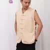 Hebilla Tradicional Tela Gruesa Vieja Chaleco Tang para Hombre y Chaleco para Verano Sudadera para Hombre Mayor Estilo Chino Chaleco Estilo Chino