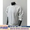 Moletom Desconstruído com Gola Careca para Homens, Algodão Espacial, Estilo Americano, Marca da Moda, Caimento Solto, Roupa Pesada para Adolescentes, Outono