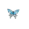Pendiente de Aleación de Titanio F136 Cola de Taladro Hueso de la Oreja Mariposa Clavo de Hueso de la Oreja Ópalo Zirconio Clavo de Nariz Clavo de Labio Joyería para Perforación Corporal de Titanio G23