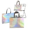 Bolsa de Mano de Tela No Tejida Colorida con Láser y Asa Larga, con Logotipo Impreso, Bolsa de Embalaje de Marca Moderna, Tienda de Zapatos para Mujer, Compras, Regalo