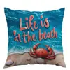 Chanclas de Cangrejo y Ola de Playa de Verano Temu Funda de Almohada Más Vendida Funda de Almohada para Oficina Dormitorio Sofá