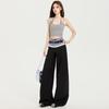 Calça Jeans Patchwork com Renda Nova Estilo Primavera 2026 para Mulheres, Cintura Dupla, Falso Conjunto de Duas Peças, Calça Casual Reta Solta