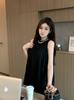 Blusa de Chifón sin Mangas Halter con Pedrería de Lujo para Mujer, Nuevo Estilo Verano 2026, Top Adelgazante de Alta Gama para Figuras Pequeñas, Moderno
