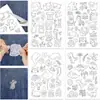 Patrón de bordado en tela soluble en agua de gatito hecho a mano DIY bordado propio paquete de material para ropa accesorios creativos para modificación de uniforme escolar Camiseta