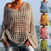 2026 Nuevo Suéter de Punto Holgado con Cuello Hueco de Manga Larga para Mujer Europeo y Americano, para Vacaciones y Uso en Todas las Estaciones