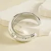 Joyería Transfronteriza Europea y Americana, Pulsera Minimalista Curva Brillante de CCB, Pulsera Ancha Metálica Irregular al por Mayor
