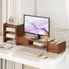 Soporte para monitor de computadora, estante para pantalla, base para monitor de computadora de escritorio, organizador de escritorio de oficina