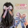 Pinza para el pelo con lazo grande de perlas estilo coreano para niñas dulces, pasador de cinta de princesa, accesorio para el pelo rosa