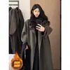Abrigo de lana para mujer 2026 otoño/invierno nuevo estilo coreano aspecto de alta gama, abrigo de lana grueso elegante súper estiloso inspirado en Hepburn