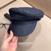 Gorra Newsboy Informal de Mezclilla Simple Coreana Moda Retro de Ala Plana Versátil Gorra de Calle Gorra Newsboy Gorra Azul Marino Gorra de Pintor