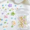 150 pequeños pétalos redondos blancos para decoración de uñas, accesorios de armadura de resina tridimensionales tallados de imitación para el Día de San Valentín