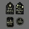 Etiqueta de bênção geral para festival embalagem de presente branco preto dourado cartão para pendurar presente de aniversário Cartão decorativo de Agradecimento