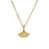 Collar francés sencillo y versátil de hoja de ginkgo con acero de titanio para mujer, diseño de nicho, cadena de clavícula popular de verano, oro de 18 quilates.